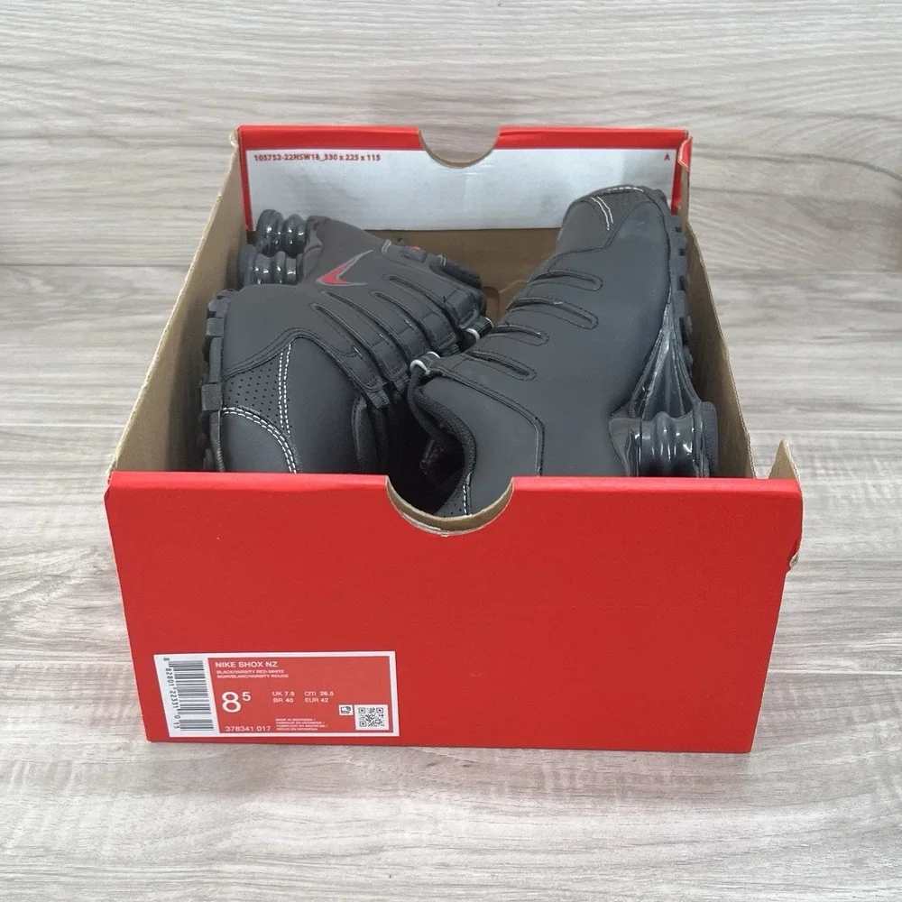 Nike Shox NZ (378341 017) Black Varsity Red New Mens Size 8.5
